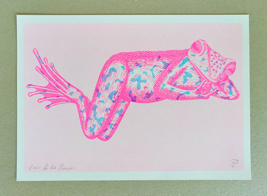 Ribbit For Her Pleasure - A3 Size Print - by Strangford