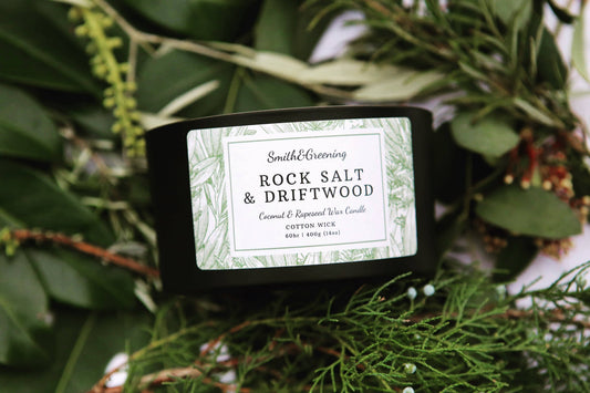 Rock Salt & Driftwood Candle: Medium - by Smith & Greening