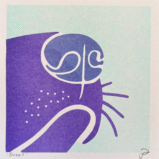 'Snoot' - Square Riso Print - by Strangford