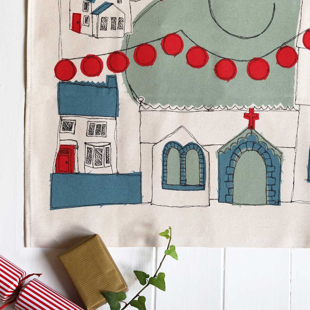 Christmas Time Tea Towel - by Poppy Treffry