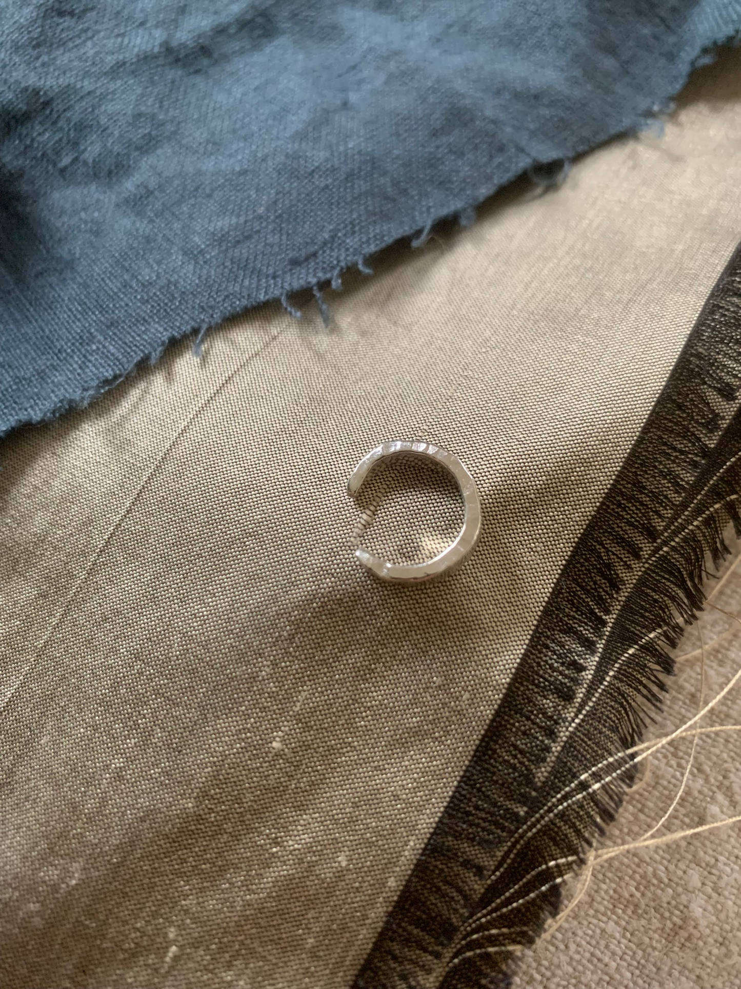 Medium Rustic Textured Earcuff - Silver by Outline Jewellery