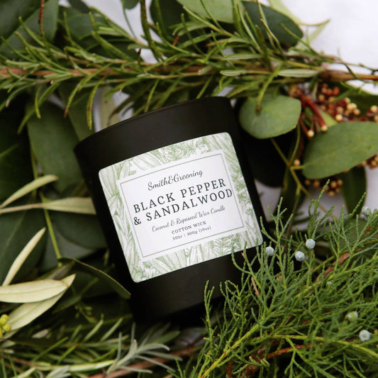 Black Pepper & Sandalwood Candle: Large - by Smith & Greening