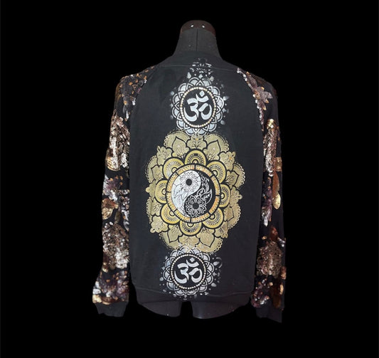 Diane Goldie Ying Yang Bomber Jacket (Upcycled)