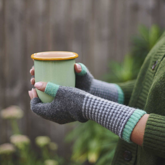Women's Lambswool Fingerless Gloves - by Catherine Tough