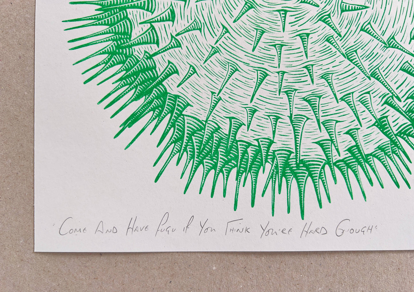 Come And Have Fugu If You Think You’re Hard Enough - Print - by Strangford