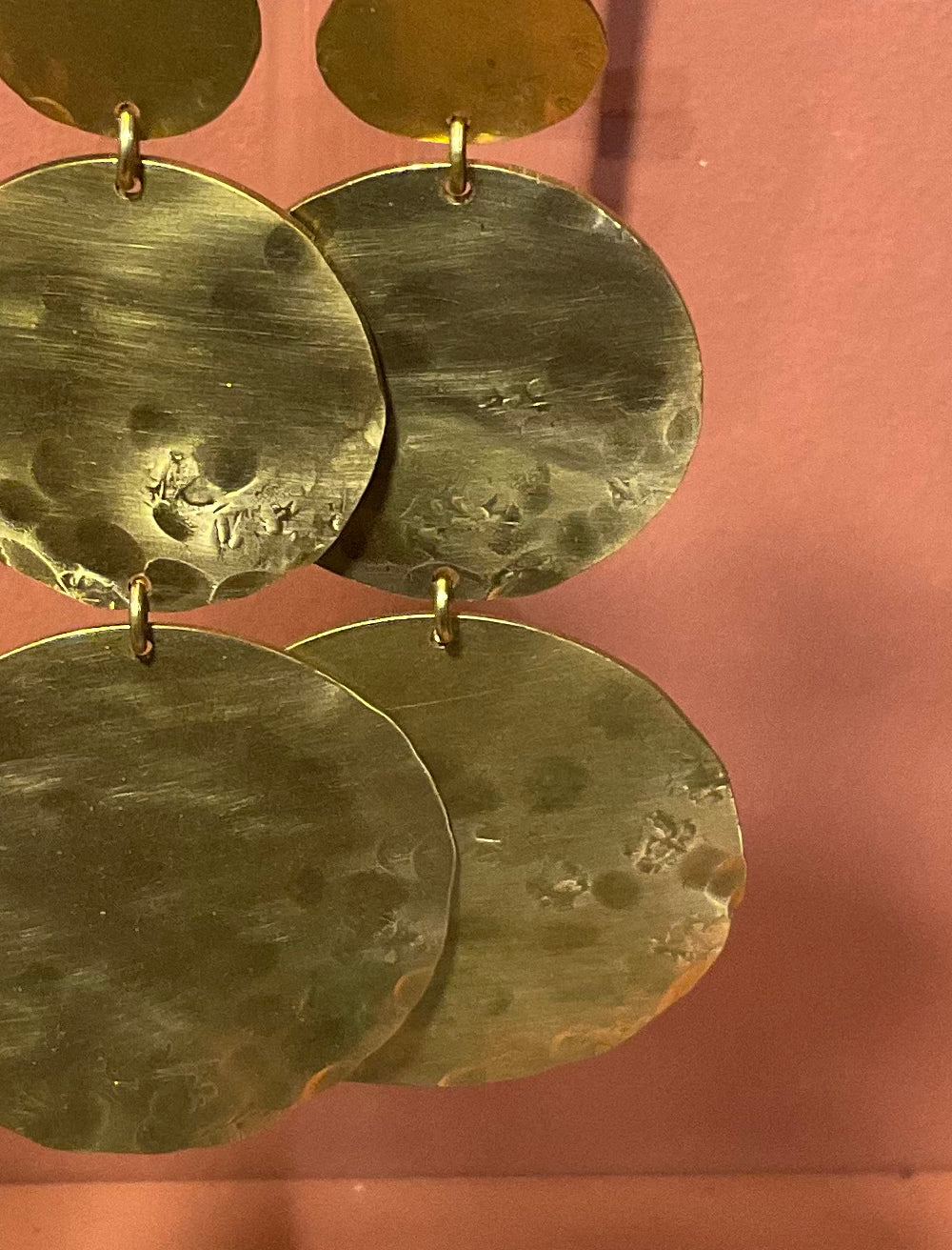 Gold brass rhombus earrings - by Palomita Jewellery