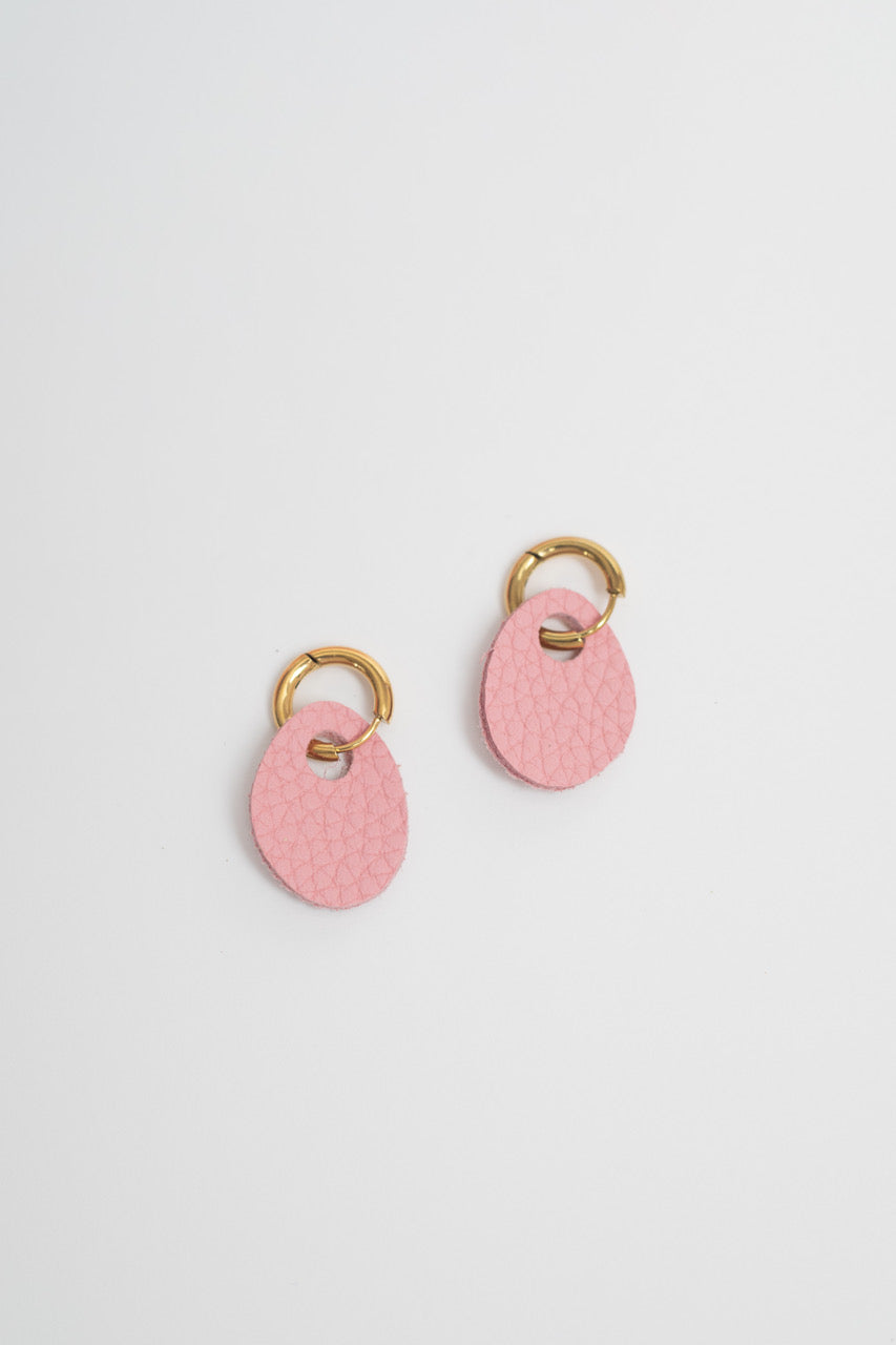 Huggie Leather Hoops - By Luna Design