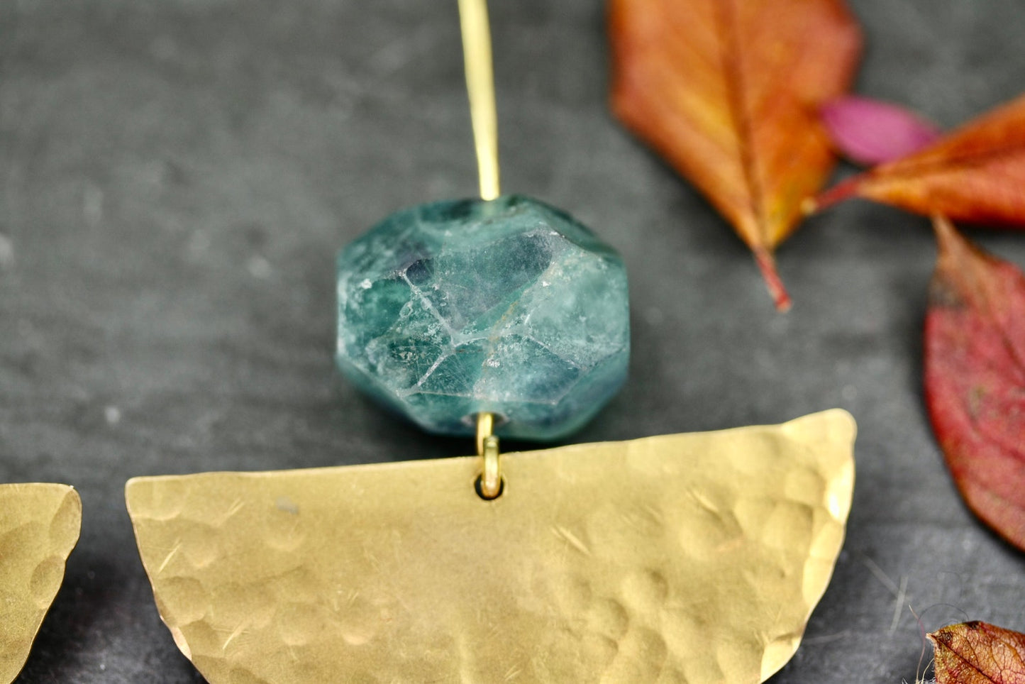 Green Fluorite Earrings - by Palomita Jewellery