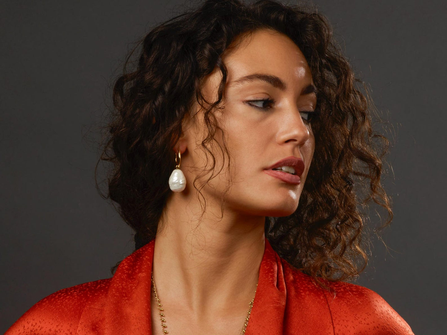 Baroque Pearl Hoop Earrings - by Palomita Jewellery