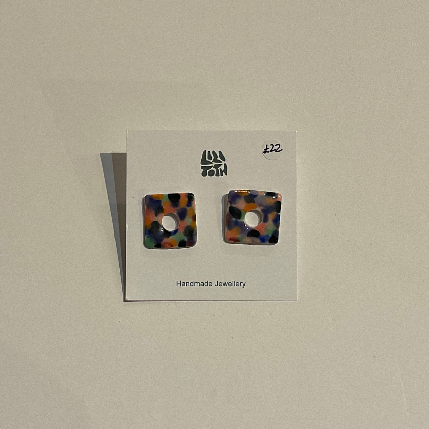 Multicolour Ceramic stud Earrings by Lili Toth