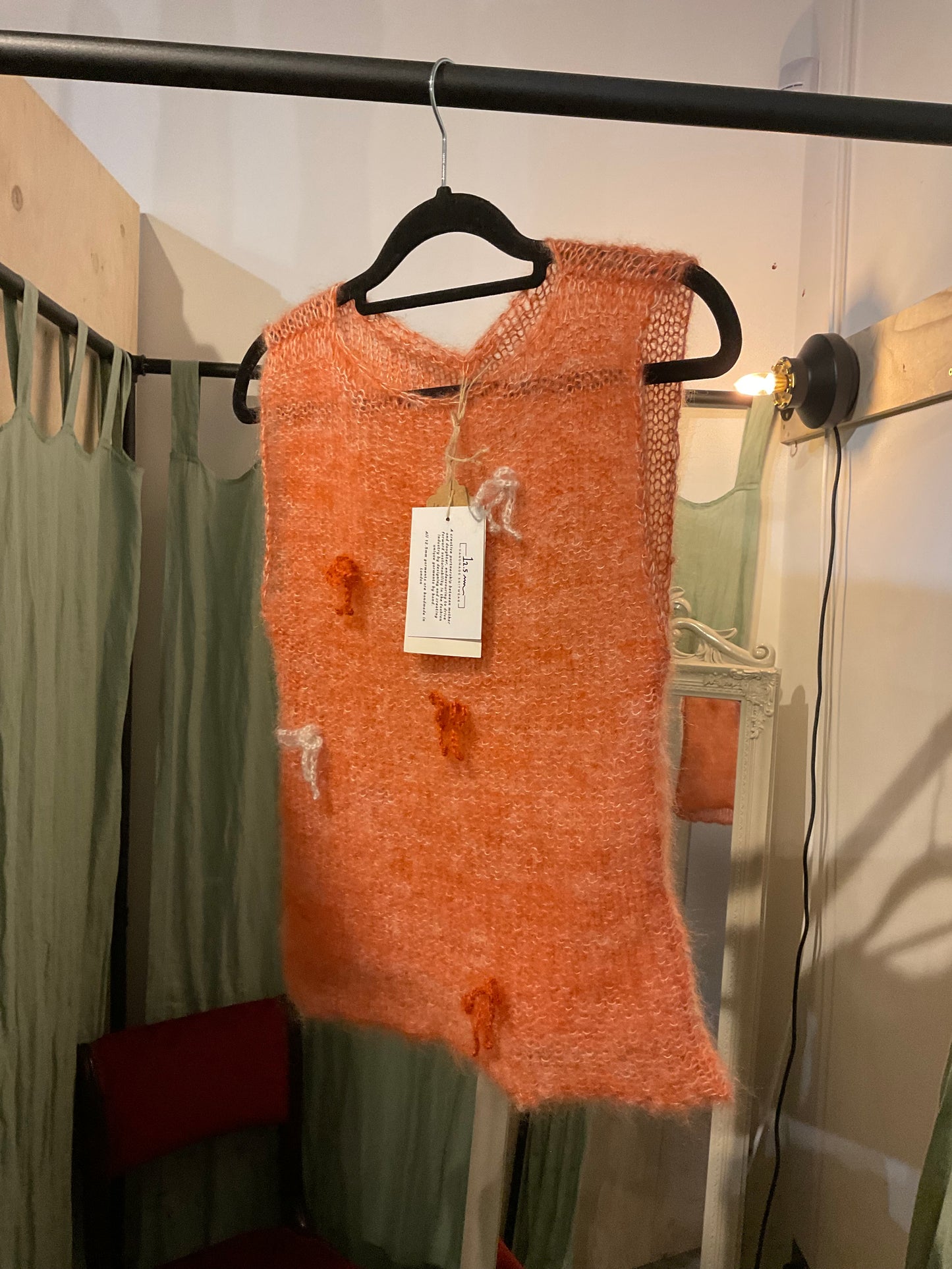 12.5mm Recycled Silk Mohair vest - Orange
