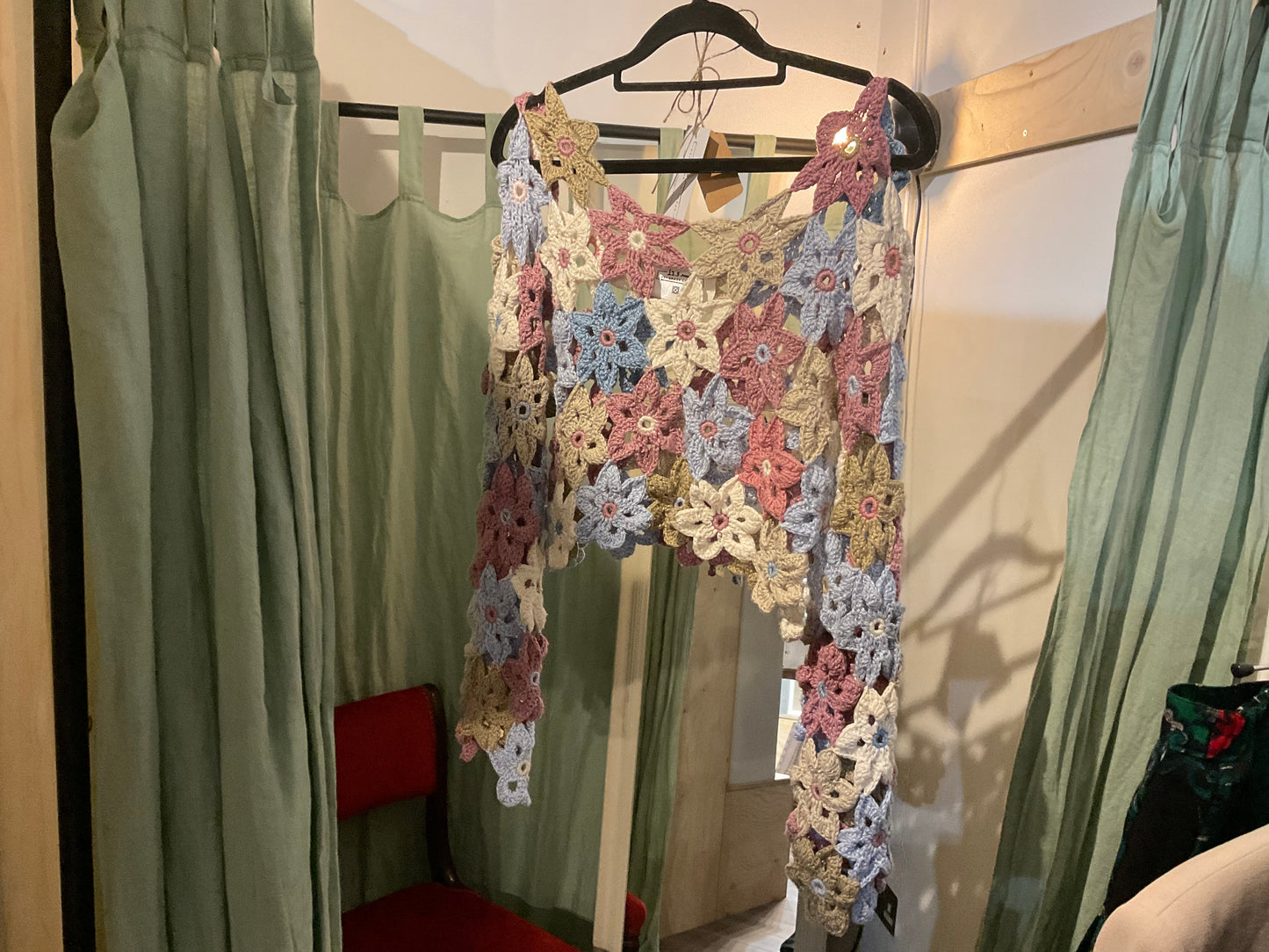 12.5mm Recycled Cotton Silk Crochet flowers Top - Pastel Mix