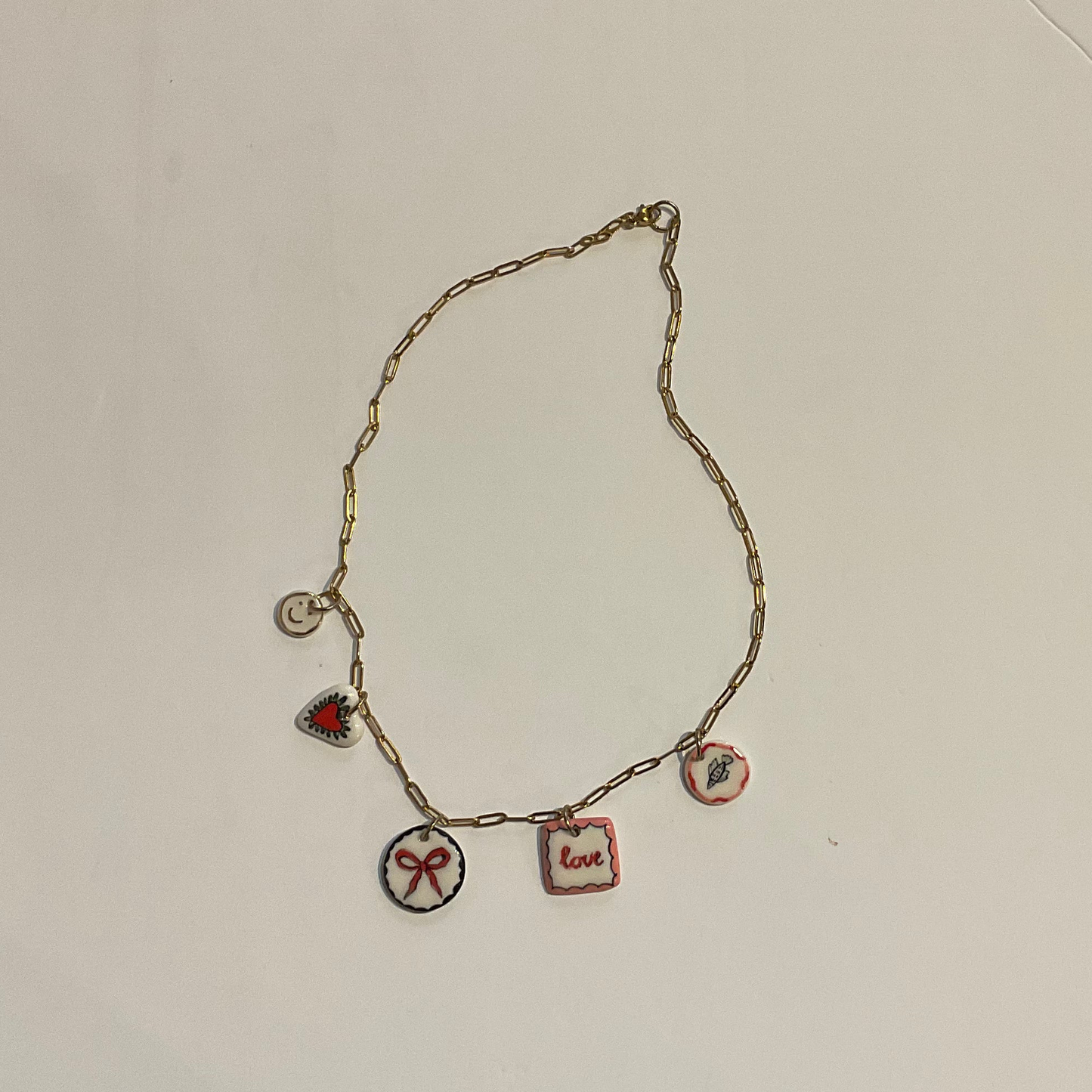 Ceramic Charms Chain Necklace by Lili Toth