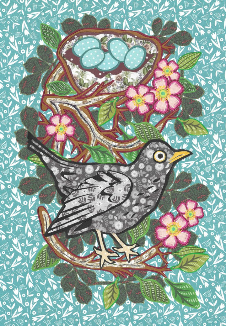 Blackbird Collage Print by The Spring House Crafts