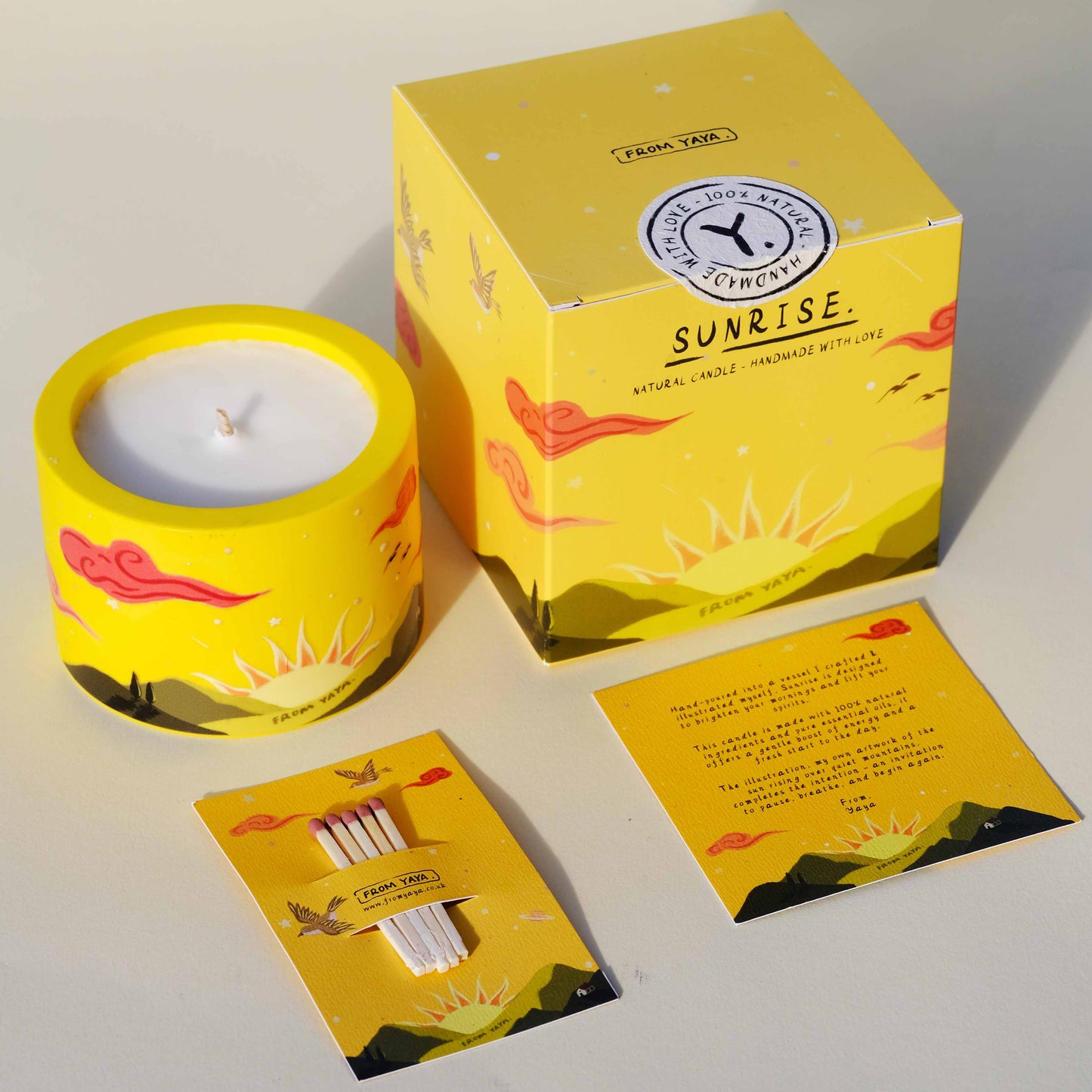 Sunrise - Natural Essential Oil Candle, 22 hrs by Yaya Candles