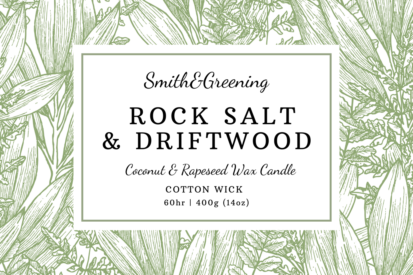 Rock Salt & Driftwood Candle: Large - by Smith & Greening