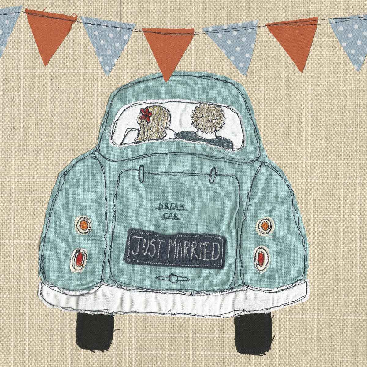 Just Married Greetings Card - by Poppy Treffry