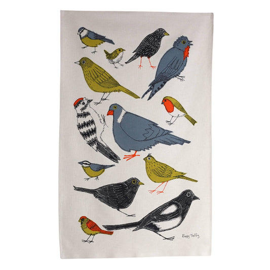 Garden Birds Tea Towel - by Poppy Treffry