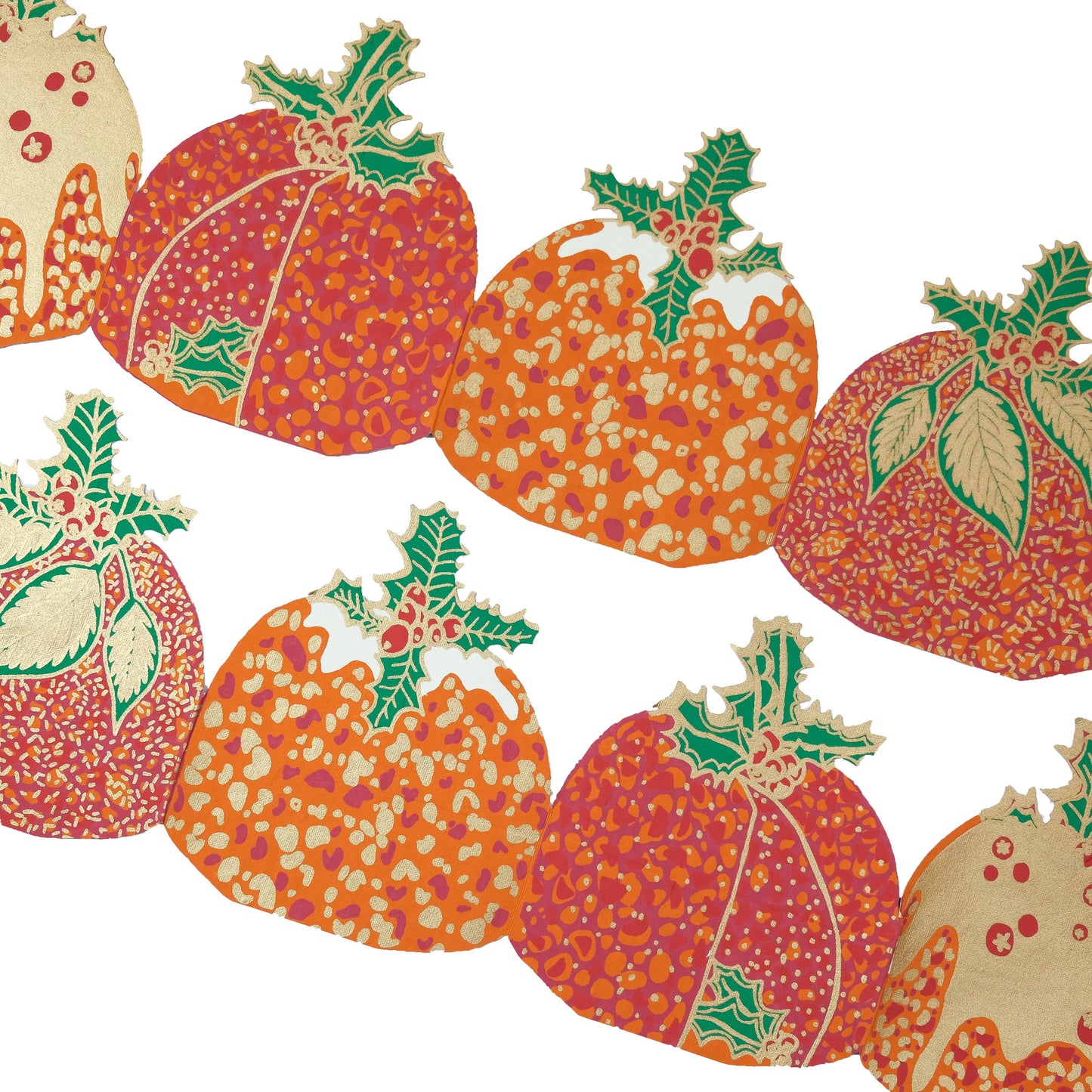 Christmas Puddings Concertina Garland - by East End Press