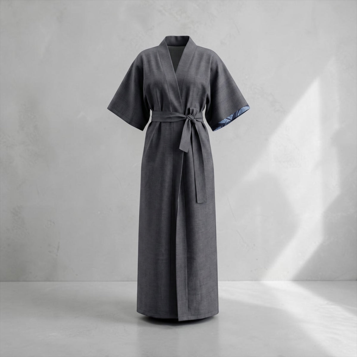 Reversible Adire & Denim Long Jacket - Joyinafrochic.