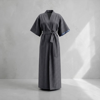 Reversible Adire & Denim Long Jacket - Joyinafrochic.