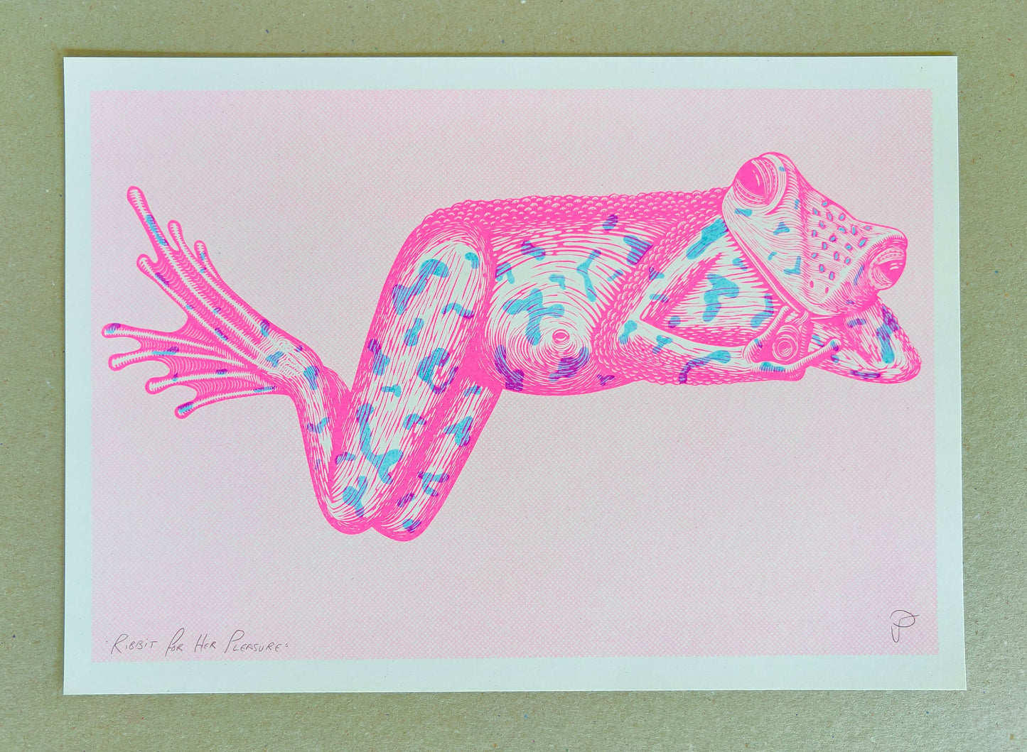 Ribbit For Her Pleasure - A3 Size Print - by Strangford