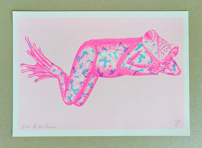 Ribbit For Her Pleasure - A3 Size Print - by Strangford
