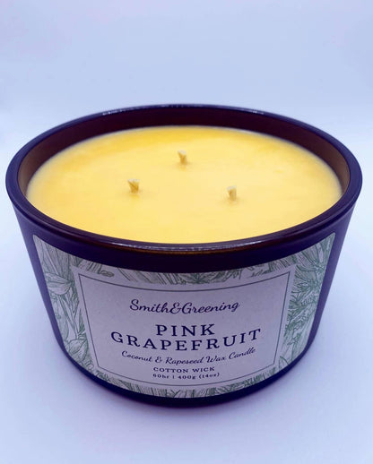 Pink Grapefruit Aromatherapy Candle: Medium - by Smith & Greening