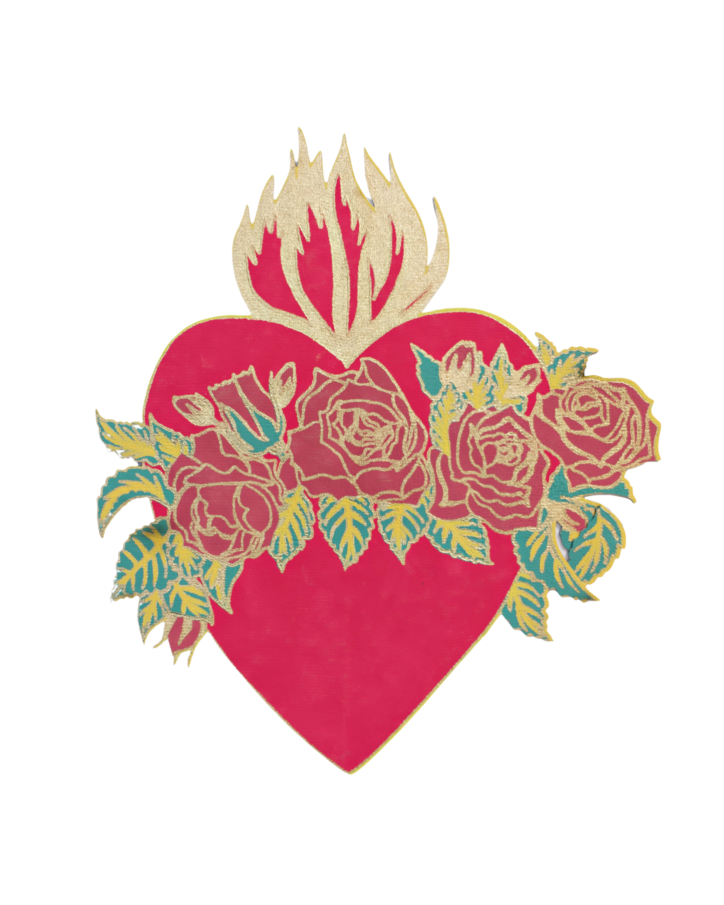 Flaming Heart Greeting Card - by East End Press