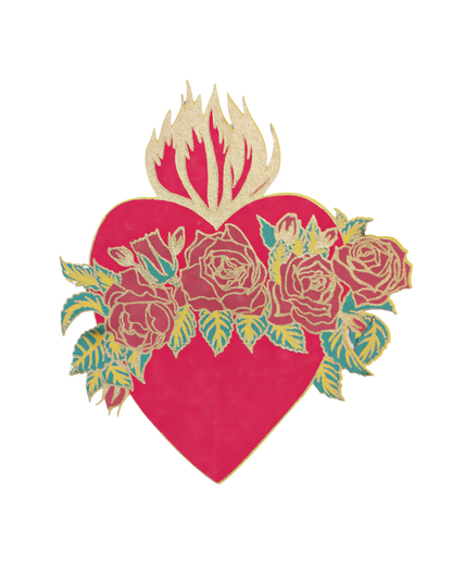 Flaming Heart Greeting Card - by East End Press