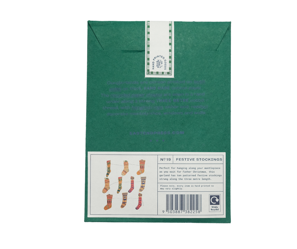 East End Press - UK/EU: Festive Stockings Sewn Garland