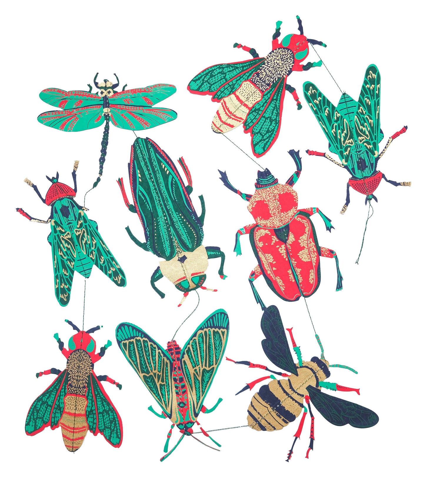 Insects Vertical Wall Hanging - by East End Press