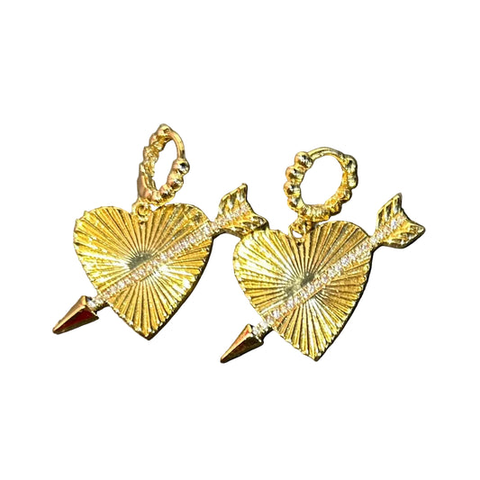Heart Arrow Earrings Reworked Vintage by Pom di Pom