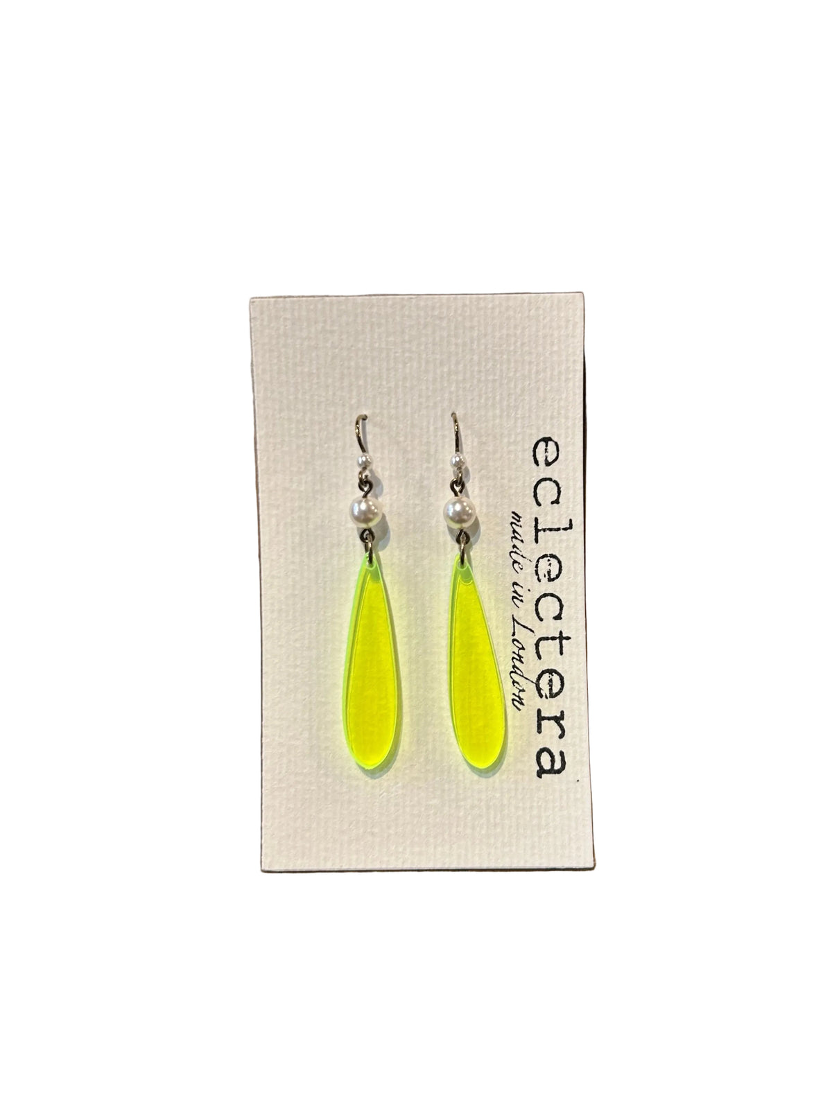 Ada Earrings by eclectera - Large recycled acrylic and pearl earrings