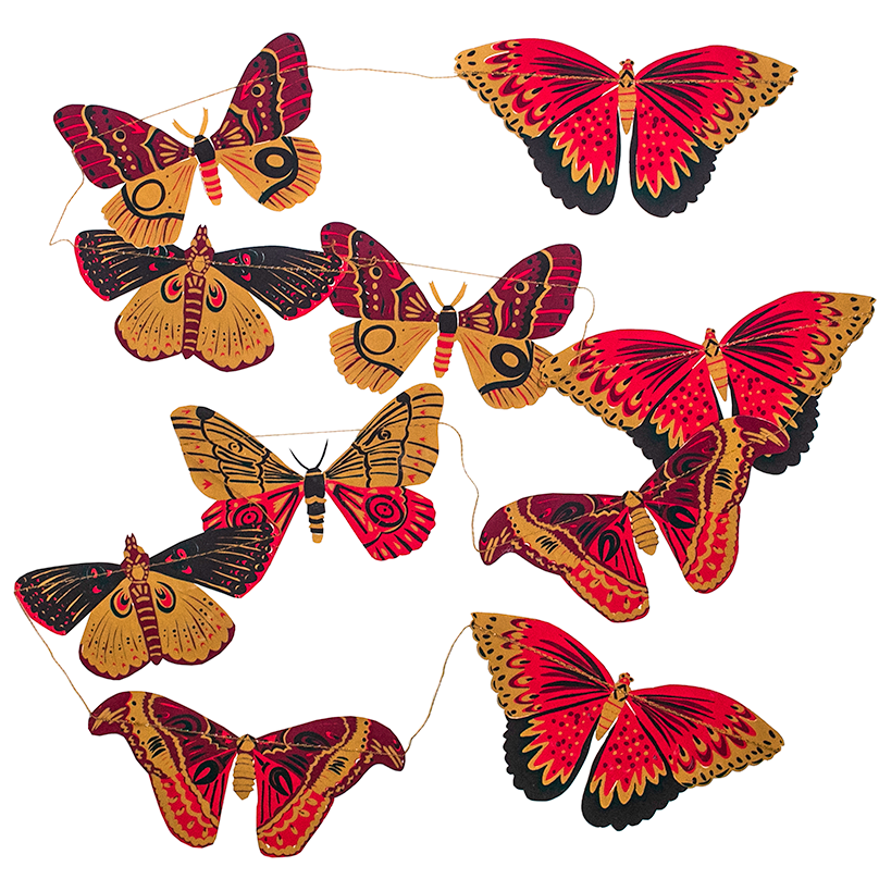 Colourful Butterflies Sewn Garland - by East End Press