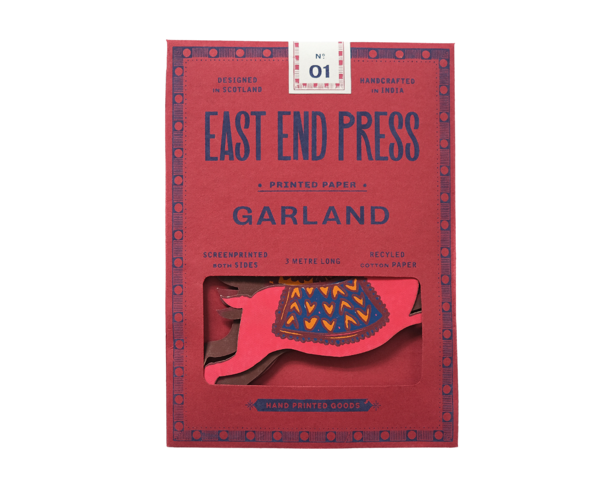 East End Press - UK/EU: Reindeers Sewn Garland