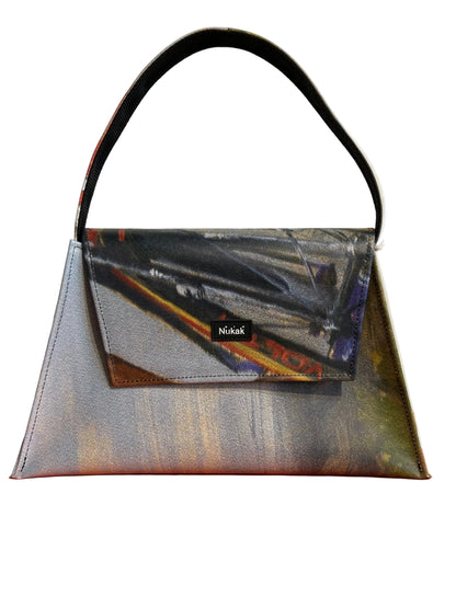 Kelly Upcycled Hand Bag Grey- by NUKAK