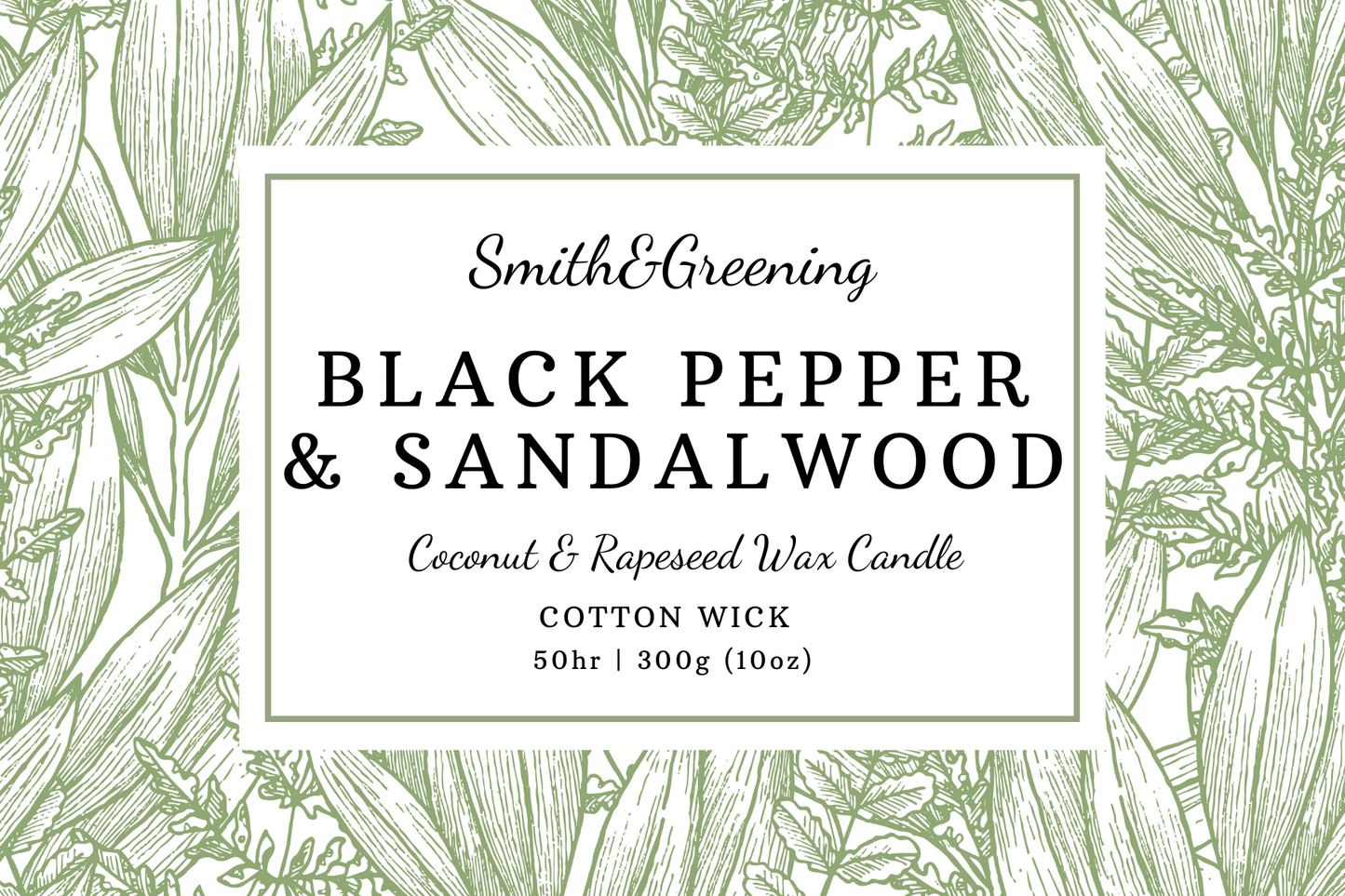 Black Pepper & Sandalwood Candle: Extra Large - by Smith & Greening