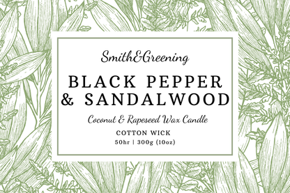 Black Pepper & Sandalwood Candle: Medium - by Smith & Greening