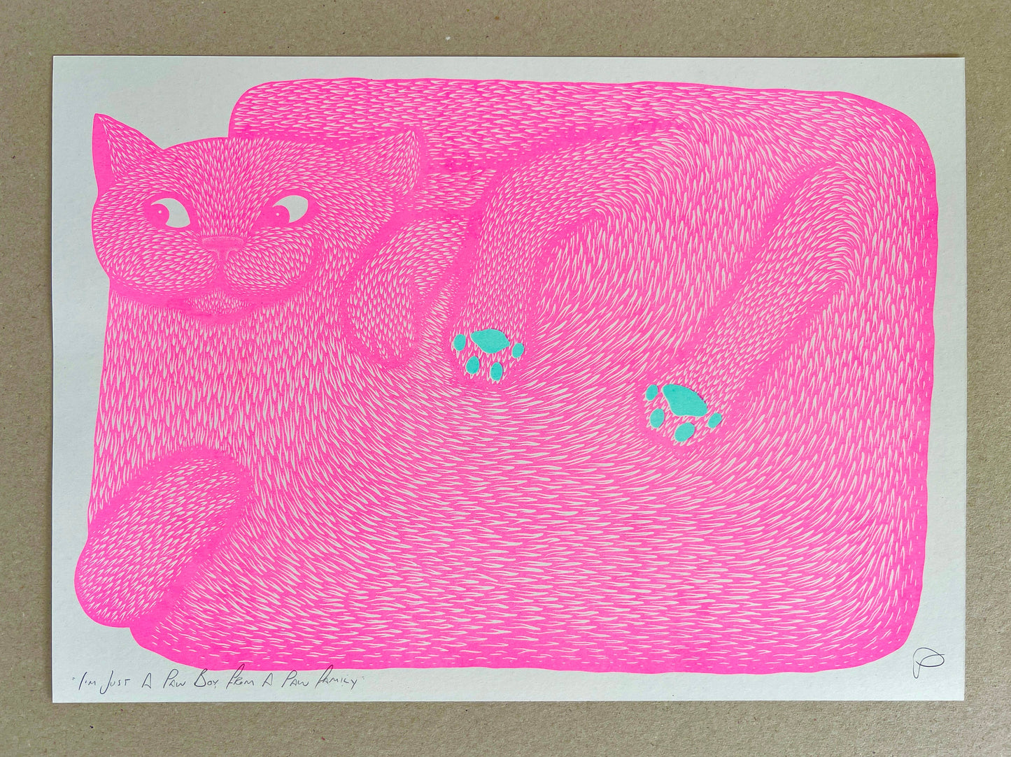 I’m Just A Paw Boy From A Paw Family Riso Print - by Strangford