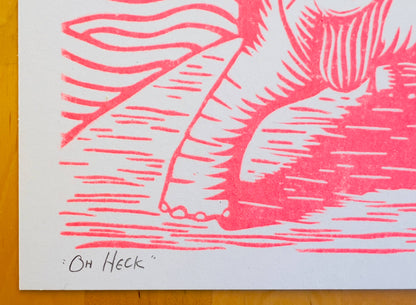Oh Heck - A4 Riso Print - by Strangford