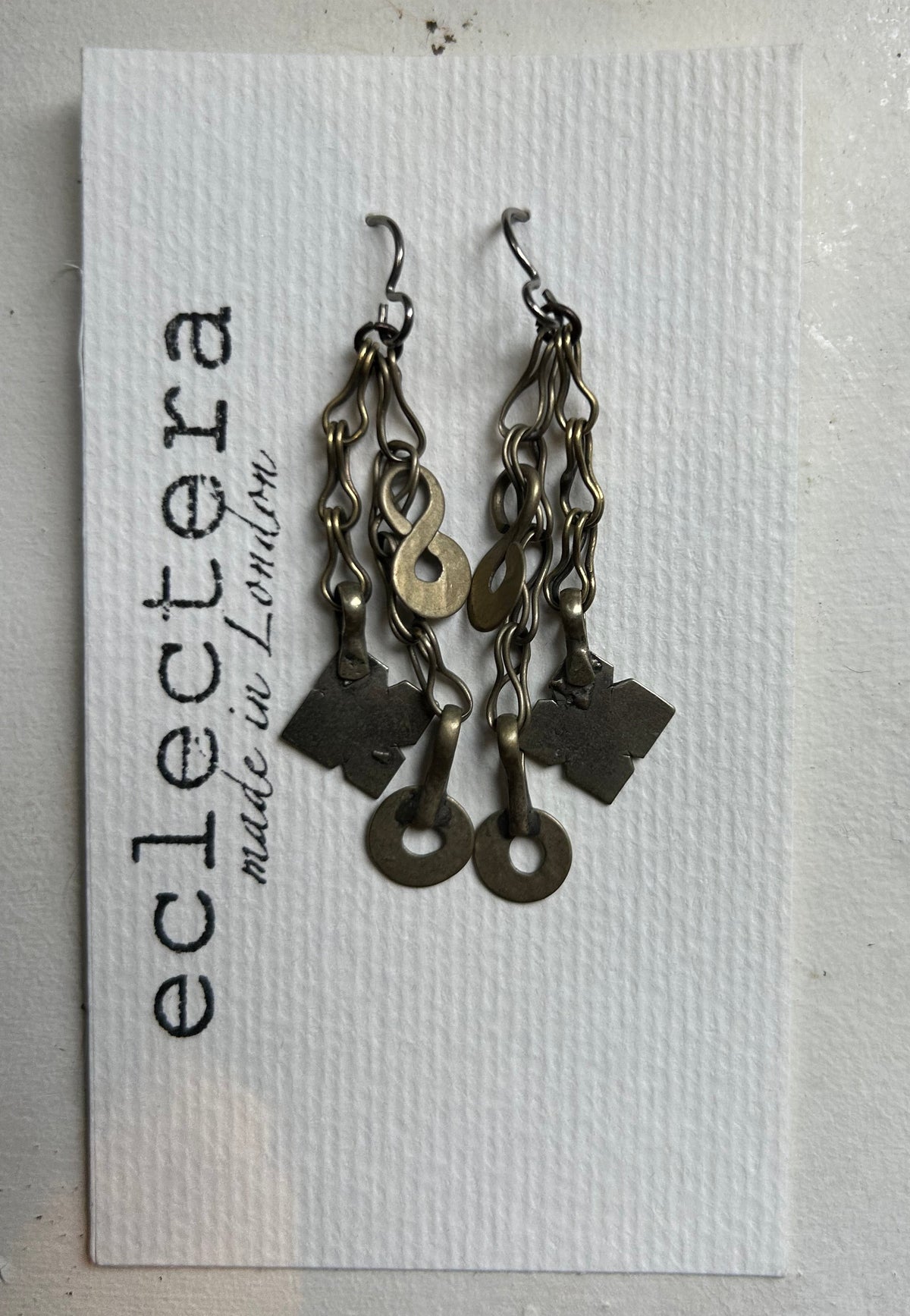 Afghan Earrings by eclectera -Layered chains