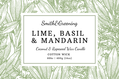 Lime, Basil & Mandarin Candle: Extra Large - by Smith & Greening