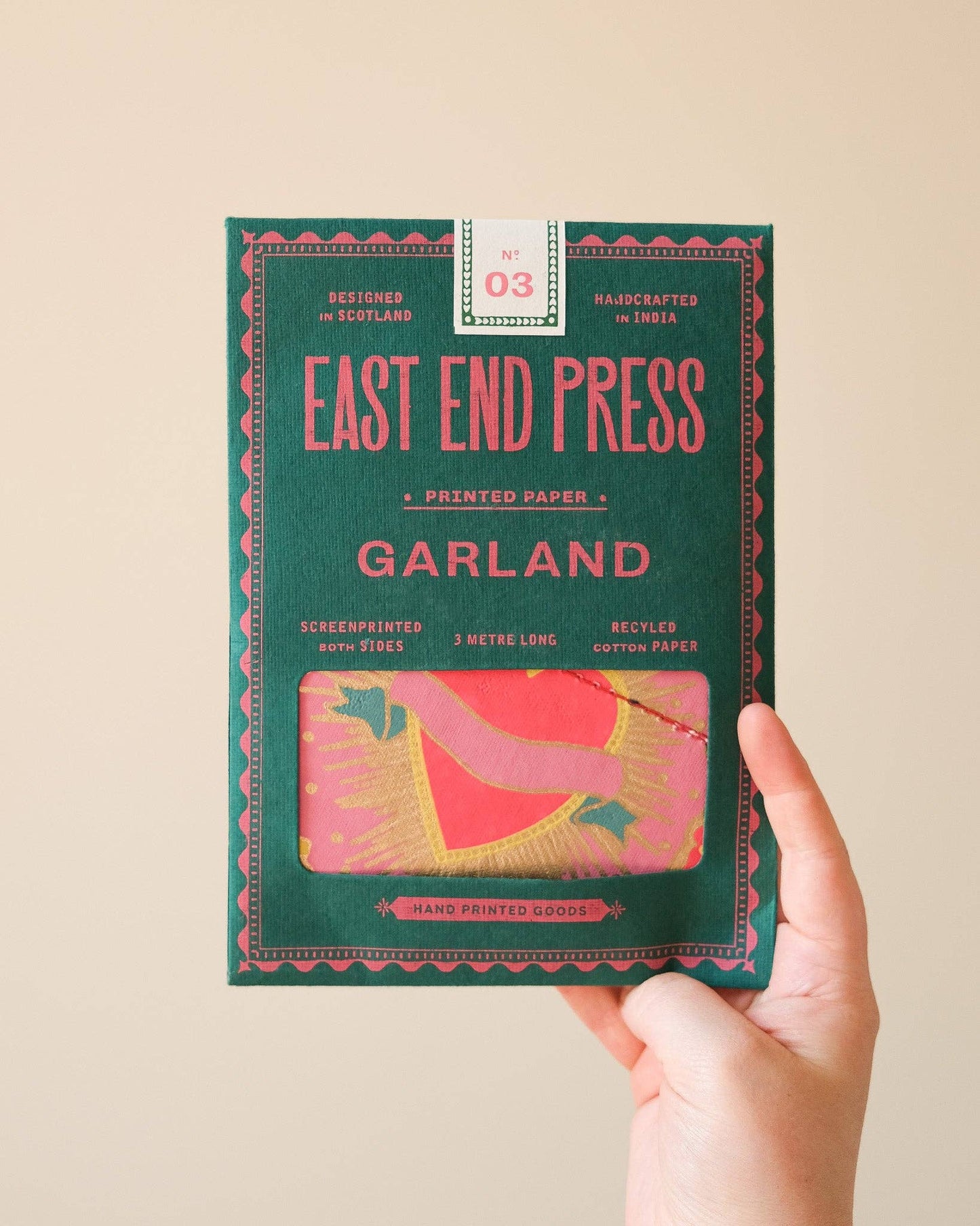 Hearts Sewn Garland - by East End Press