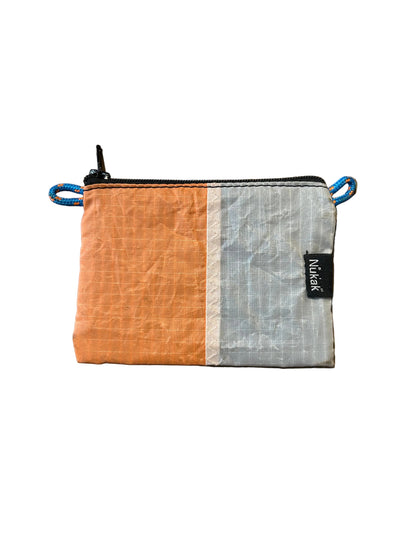 Wally Upcycled Wallet Grey/Orange- by NUKAK
