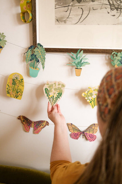 Colourful Butterflies Sewn Garland - by East End Press