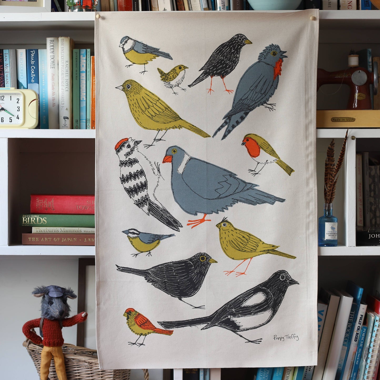 Garden Birds Tea Towel - by Poppy Treffry