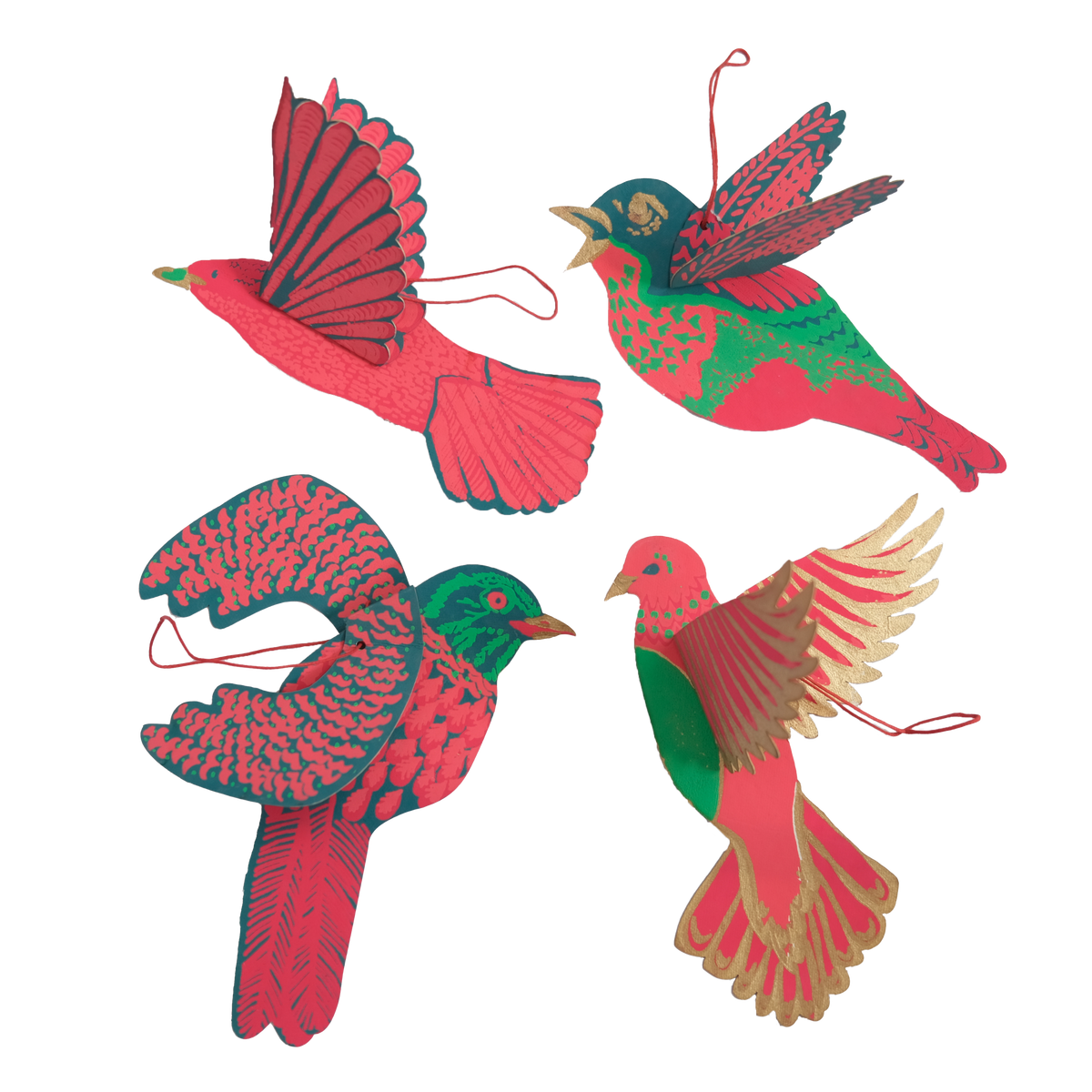 East End Press - UK/EU: Party Birds Paper Ornaments