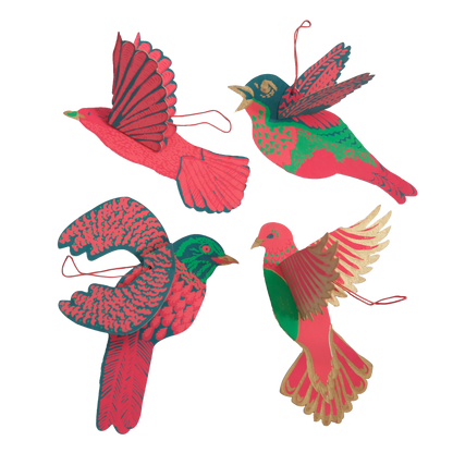 East End Press - UK/EU: Party Birds Paper Ornaments