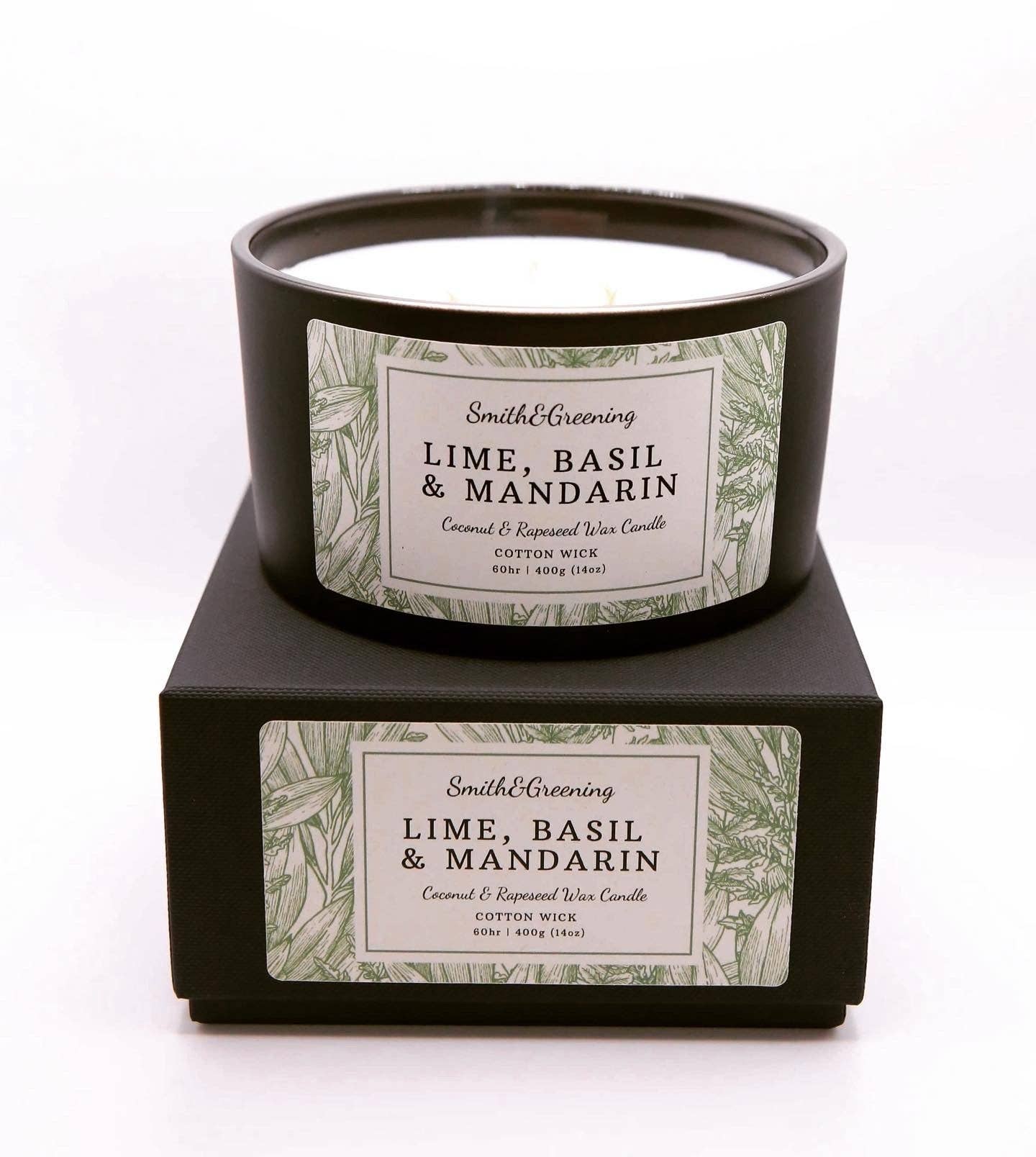 Lime, Basil & Mandarin Candle: Small - by Smith & Greening